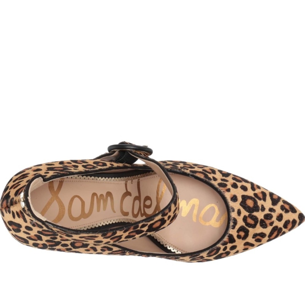 Sam Edelman Hinda Leopard Print Calf Hair Pointed Toe Pump Heels - Size 8 - Picture 3 of 12